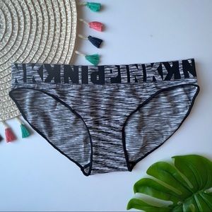 Victoria's Secret PINK Seamless Bikini Panty Tiger Grey Medium NEW